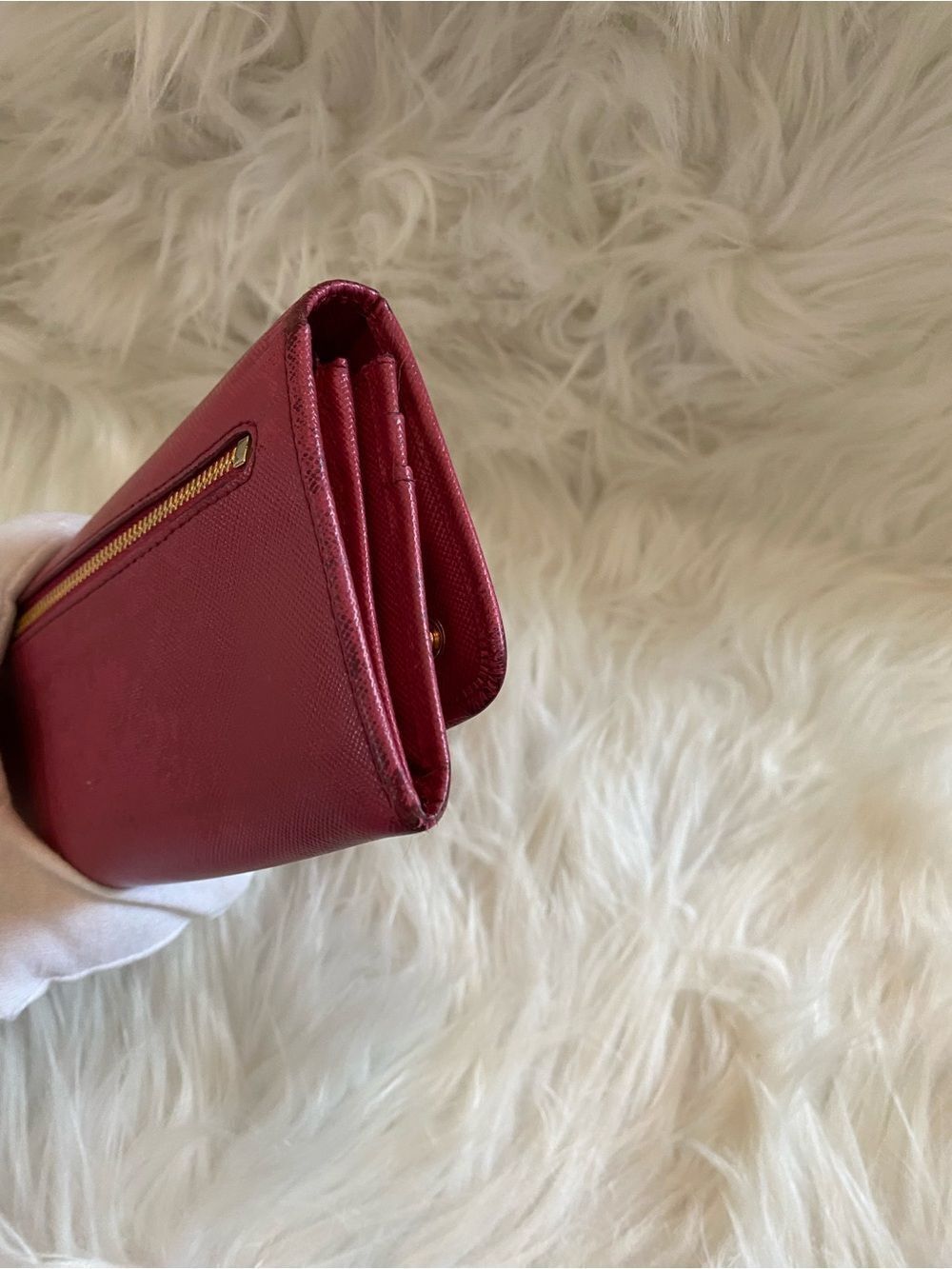 🛍️ Prada Authentic Pink Saffiano Leather Long Wallet/WOC - Picture 13 of 16
